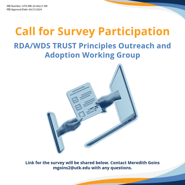 Survey on the adoption of TRUST Principles by RDA/WDS WG